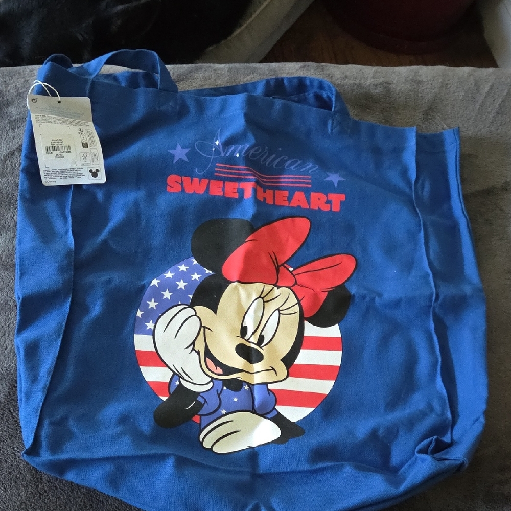 Disney Blue and Red Minnie Mouse American Sweetheart Tote Bag